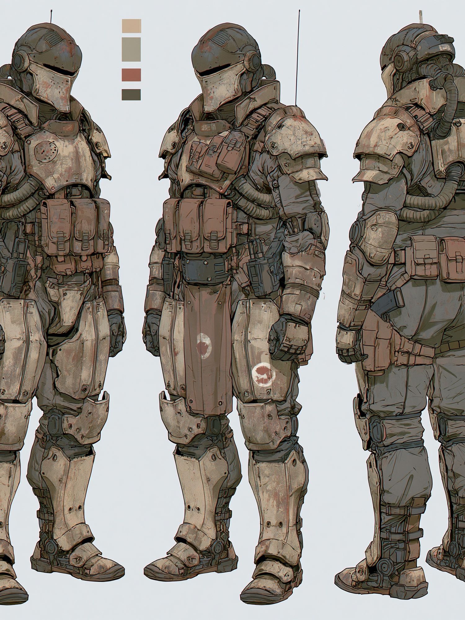 Armored Sci-Fi Soldier Illustration Poster. poster — illustration art