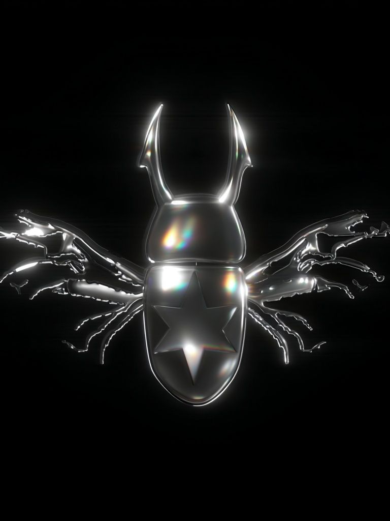 Chrome Beetle Surreal Print. poster detail
