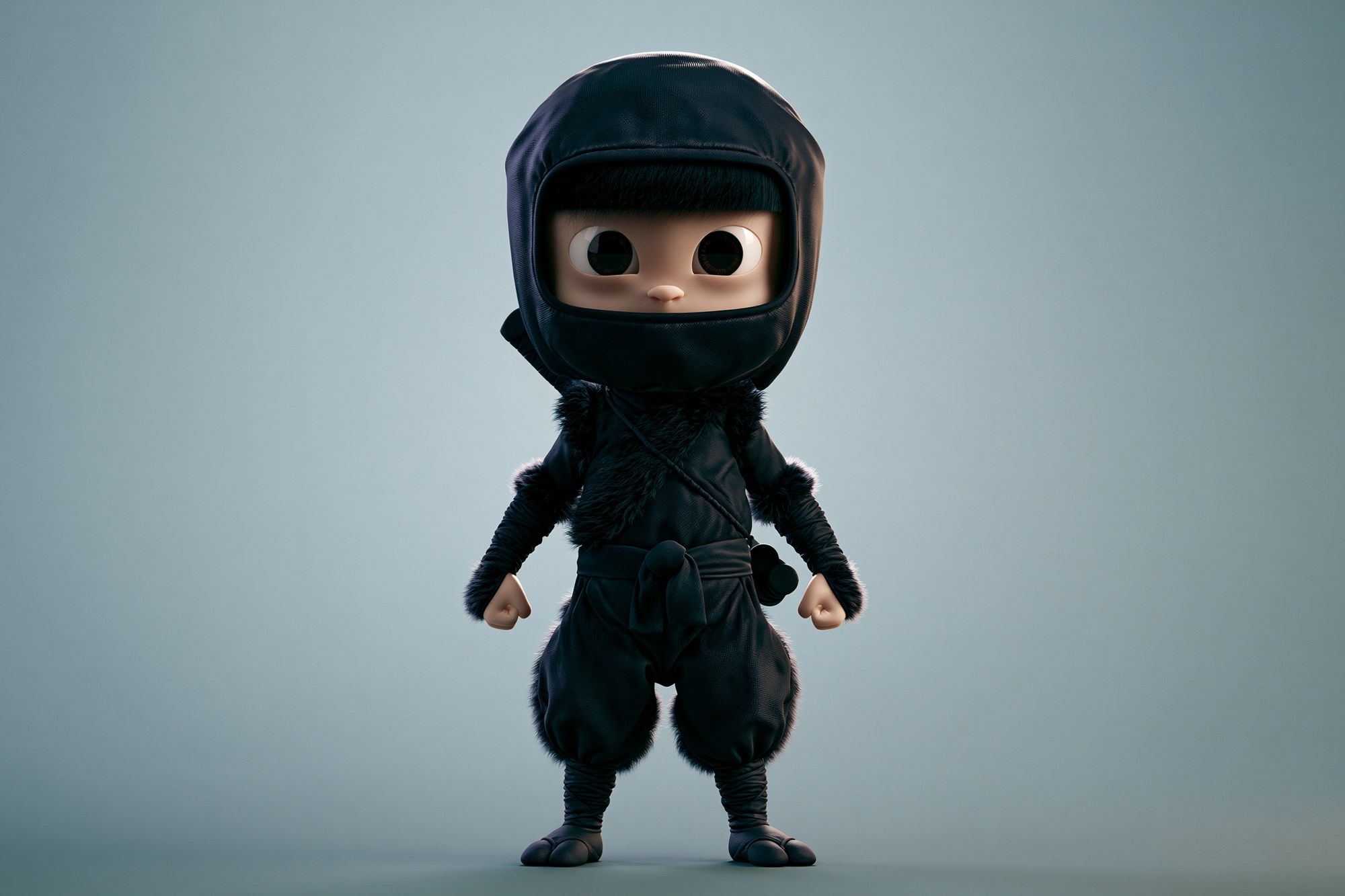 Cute Ninja Character Illustration Poster. poster — illustration art