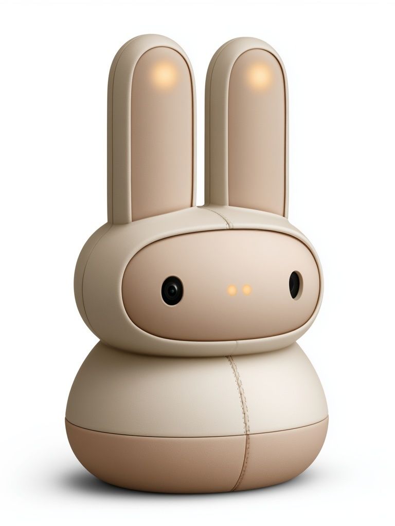 Cute Bunny Robot Illustration Poster. poster detail