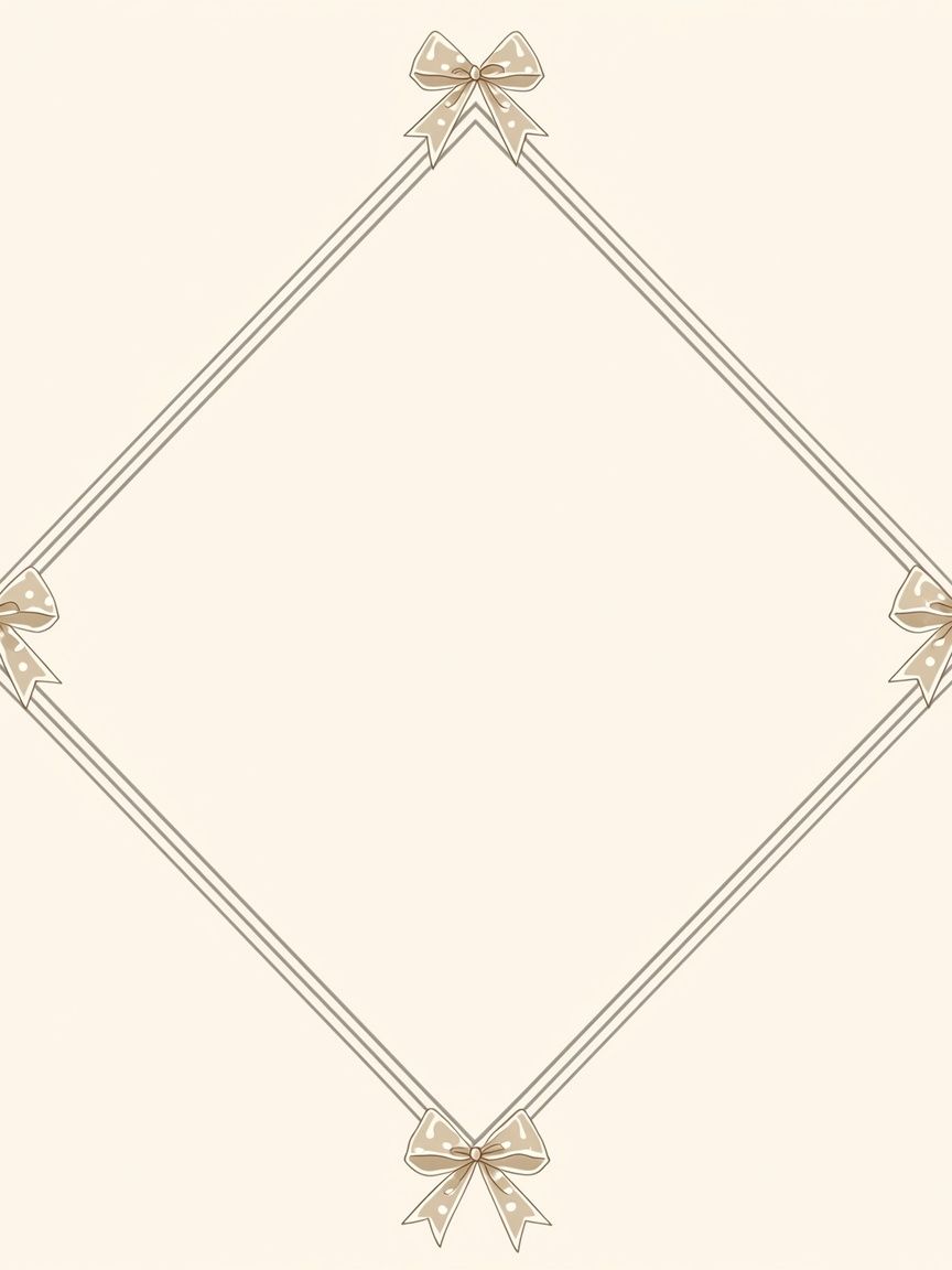 Beige Bow Frame Minimalist Print. poster detail