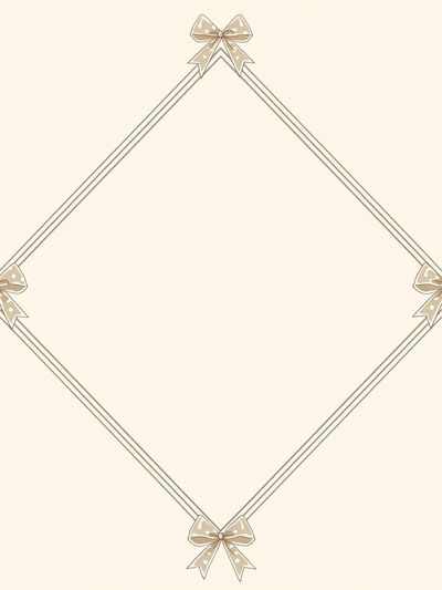 Beige Bow Frame Minimalist Print. poster