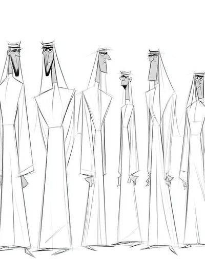 Arabian Men Sketch Illustration Poster. poster print
