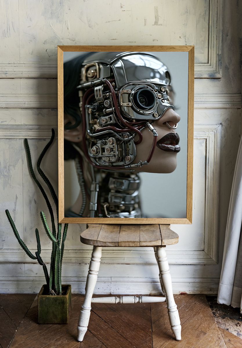 Cybernetic Portrait Poster. room preview