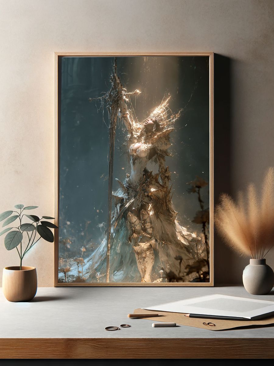 Celestial Warrior Fantasy Print. — room view 2