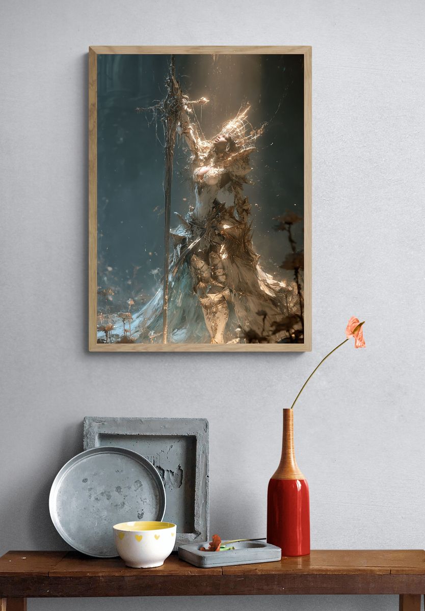 Celestial Warrior Fantasy Print. — room view 3