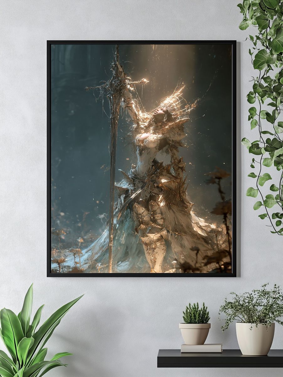 Celestial Warrior Fantasy Print. — room view 4