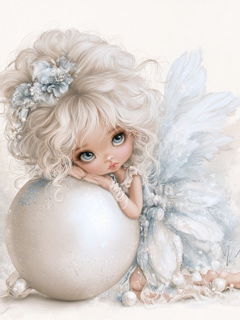 Winter Fairy Doll Illustration Poster. poster — illustration art