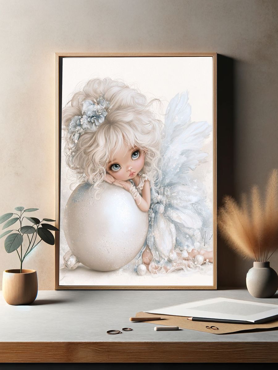 Winter Fairy Doll Illustration Poster. — room view 2