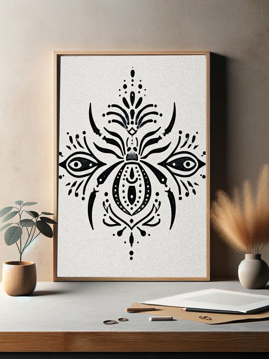 Ornamental Beetle Illustration Poster. — room view 2