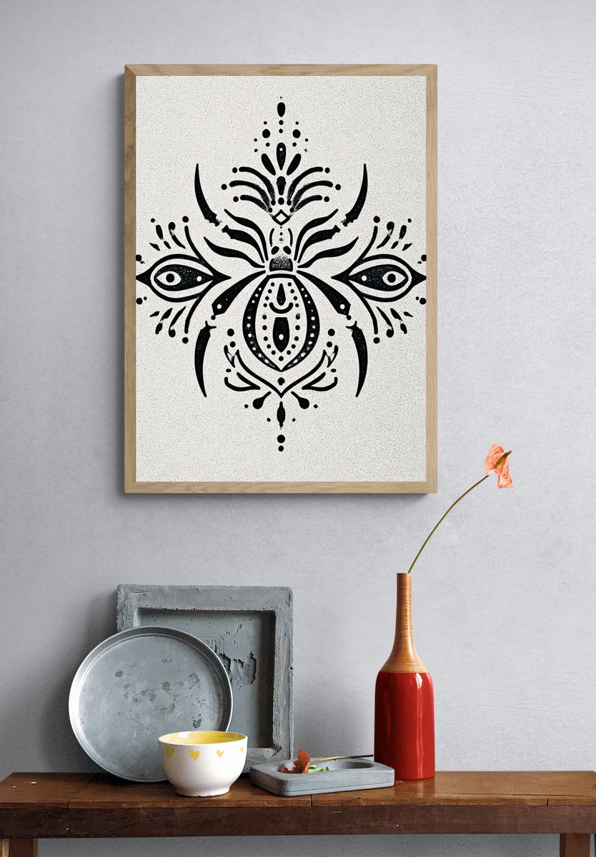 Ornamental Beetle Illustration Poster. — room view 3