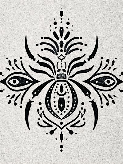 Ornamental Beetle Illustration Poster. poster print