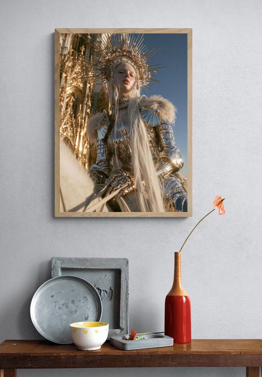 Gilded Celestial Portrait Print. — room view 3