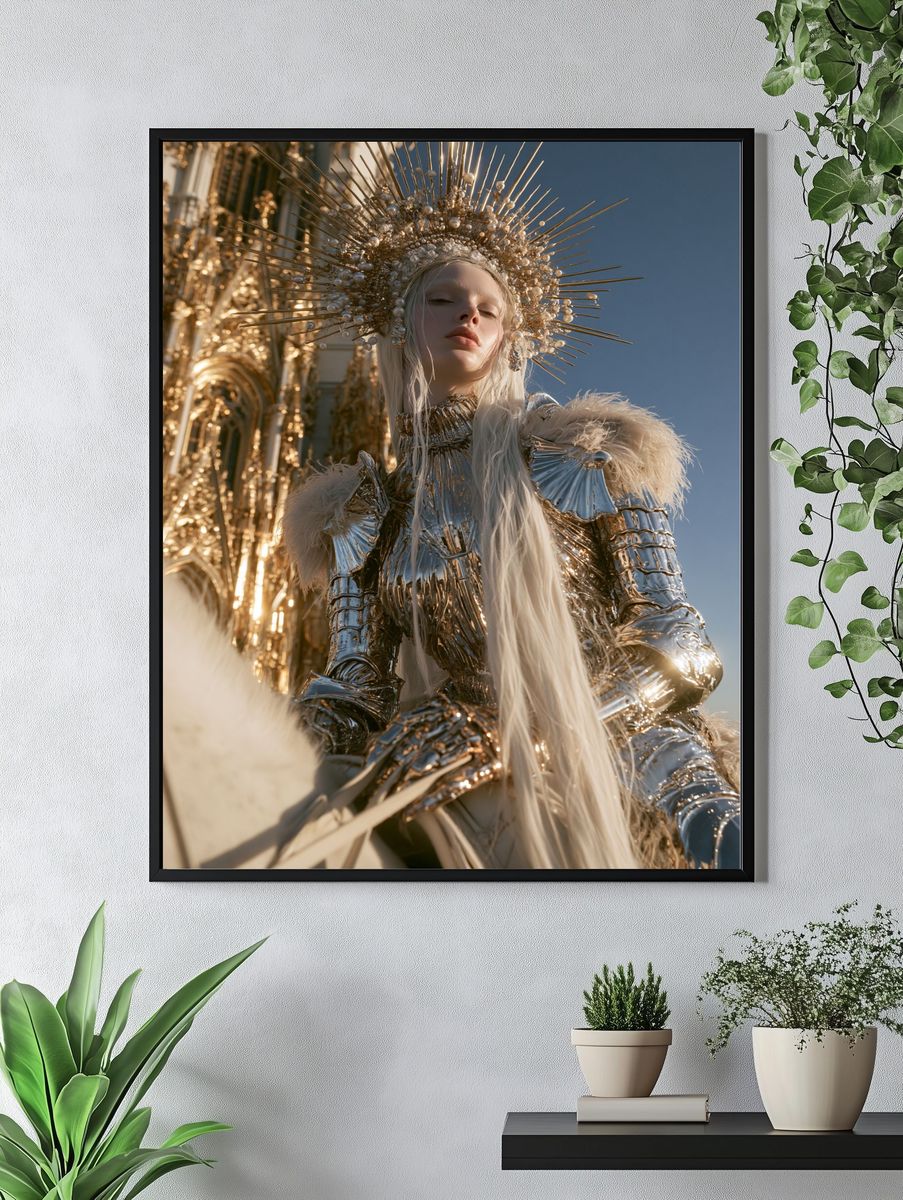 Gilded Celestial Portrait Print. — room view 4