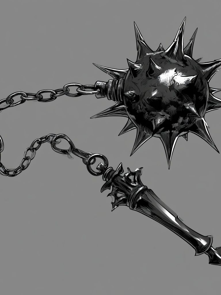 Spiked Mace Illustration Poster. poster detail