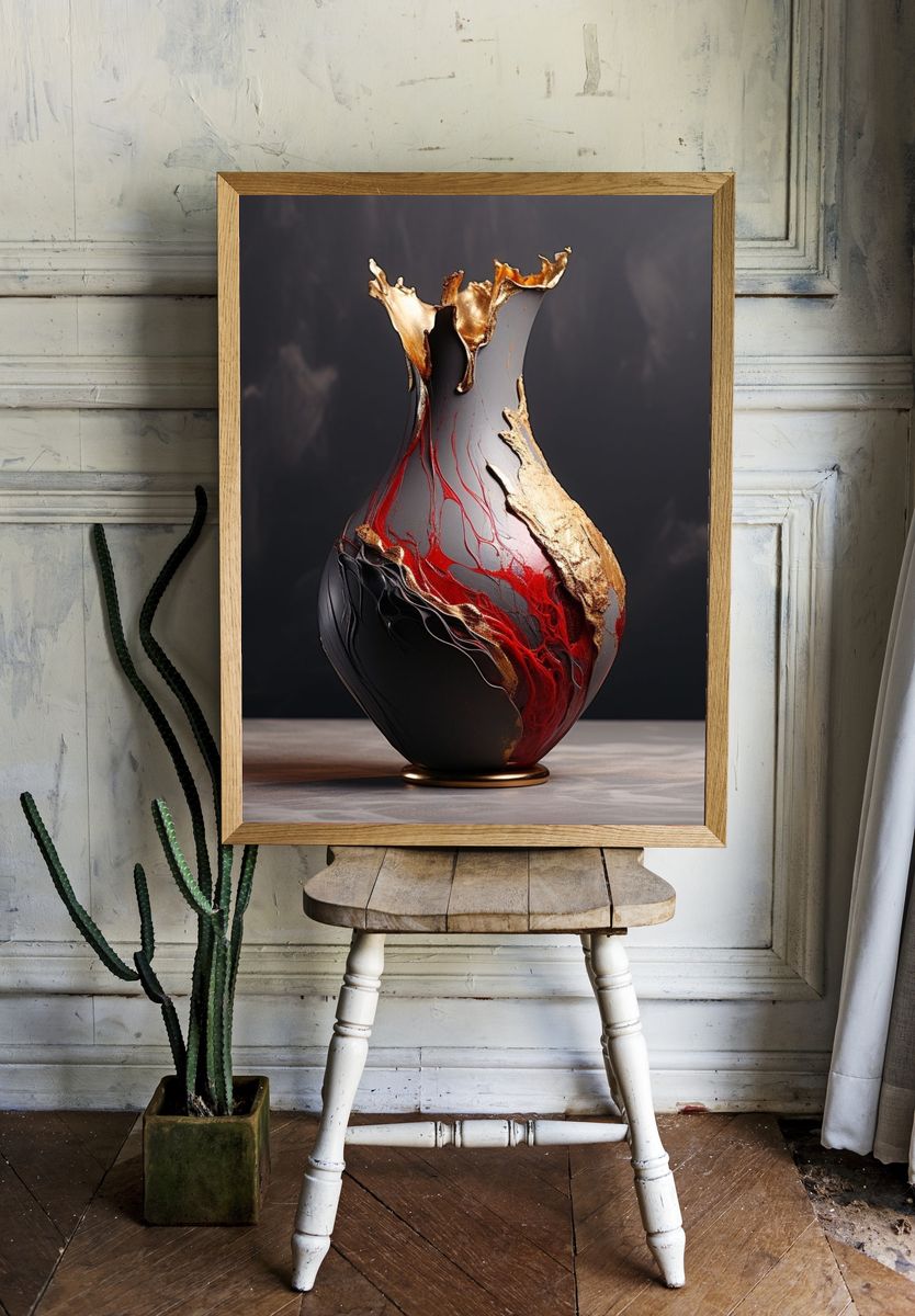 Abstract Glass Vase Poster. — room view 1