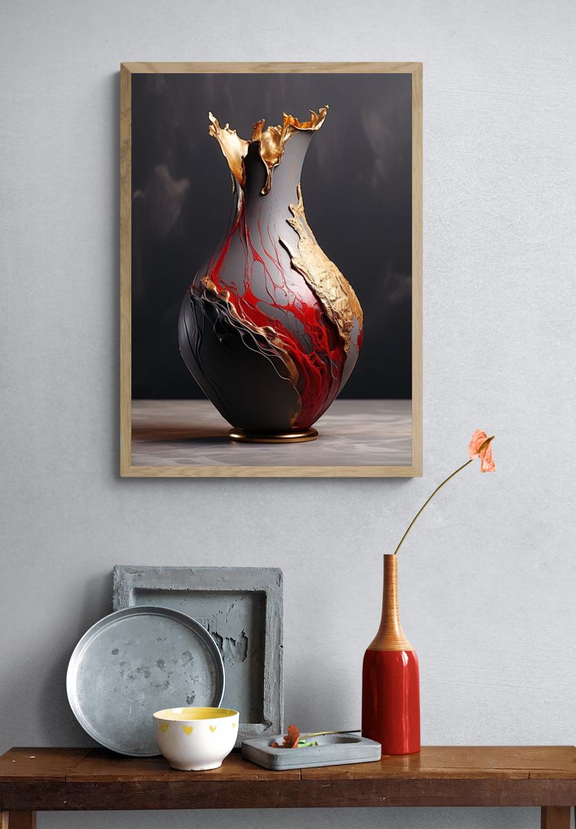 Abstract Glass Vase Poster. — room view 3