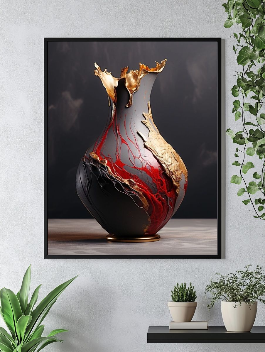 Abstract Glass Vase Poster. — room view 4
