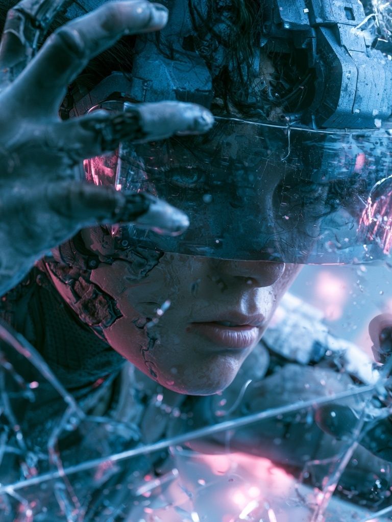 Cyberpunk Warrior Portrait Poster. poster — illustration art