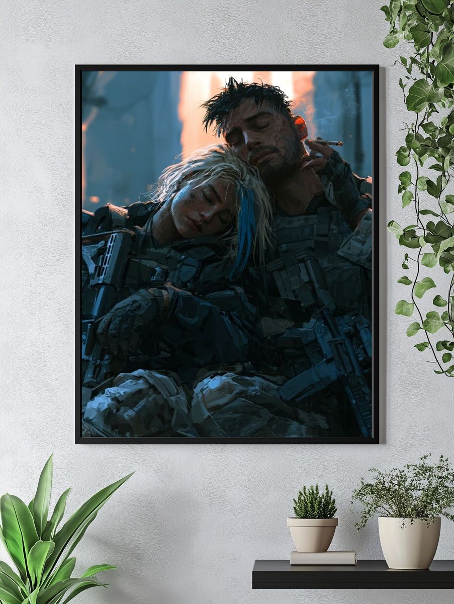 Cyberpunk Soldiers — Sci-Fi Print. — room view 4