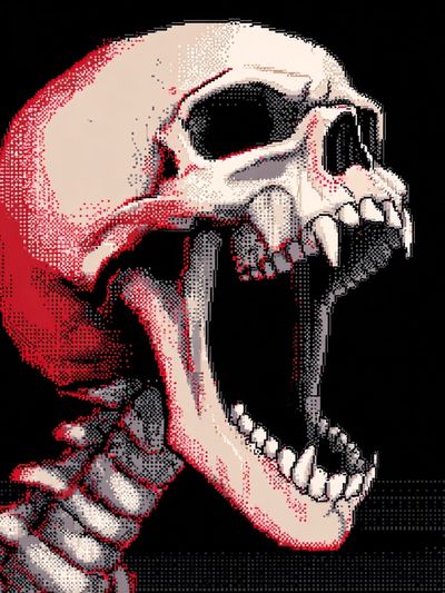 Screaming Skull Digital Art Poster. poster print
