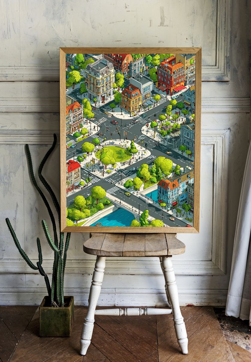 Isometric City Park Poster. — room view 1