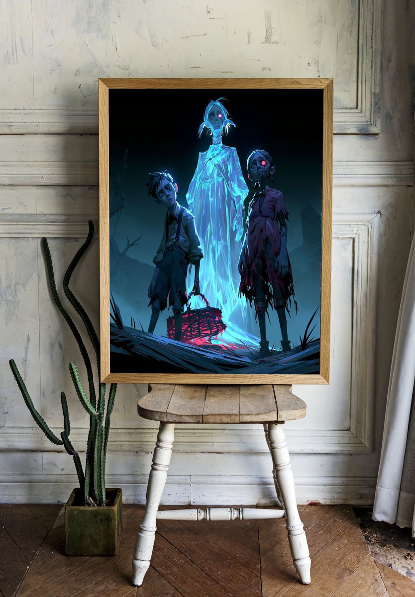 Ghostly Children Horror Poster. — room view 1