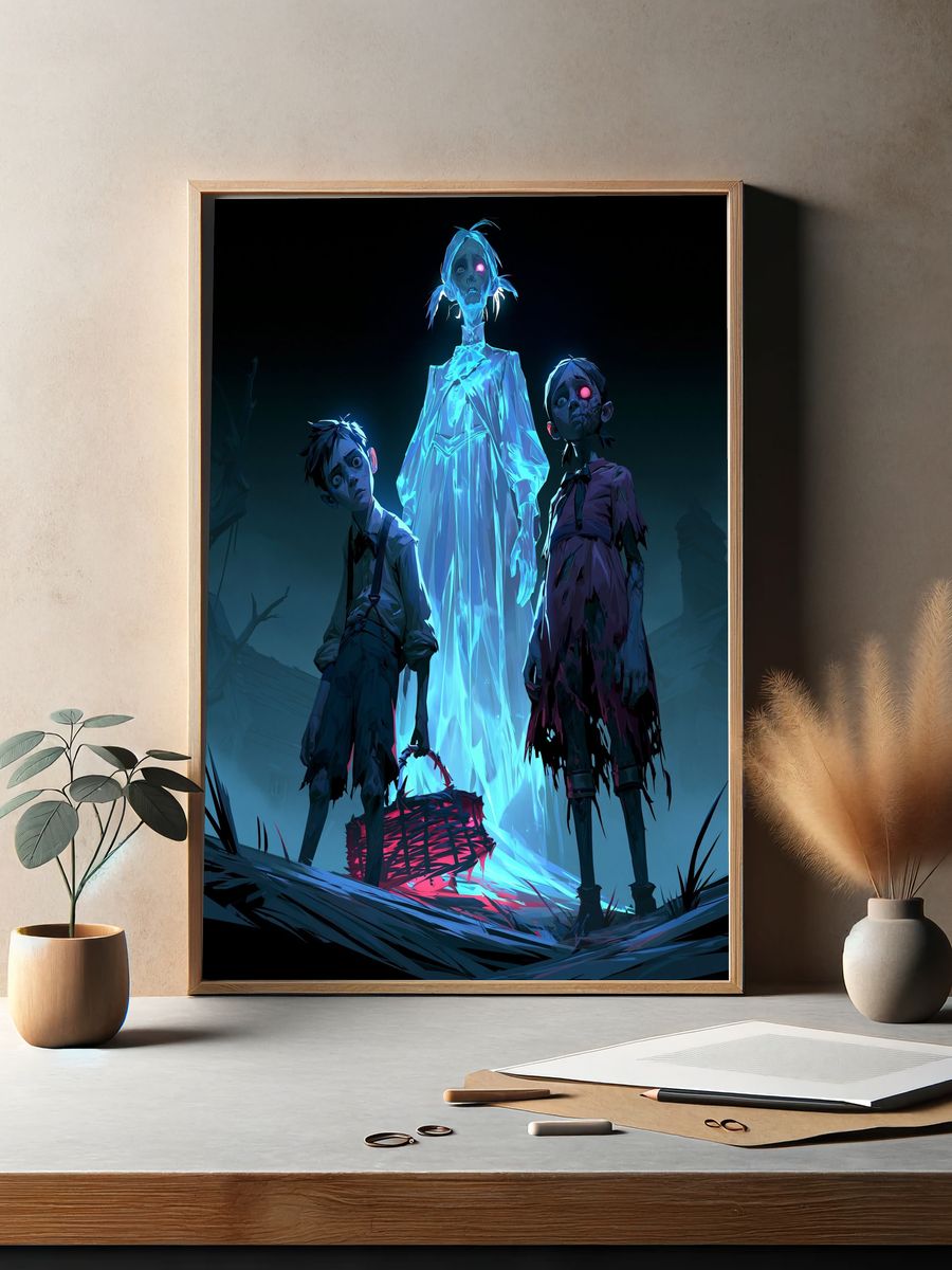 Ghostly Children Horror Poster. — room view 2