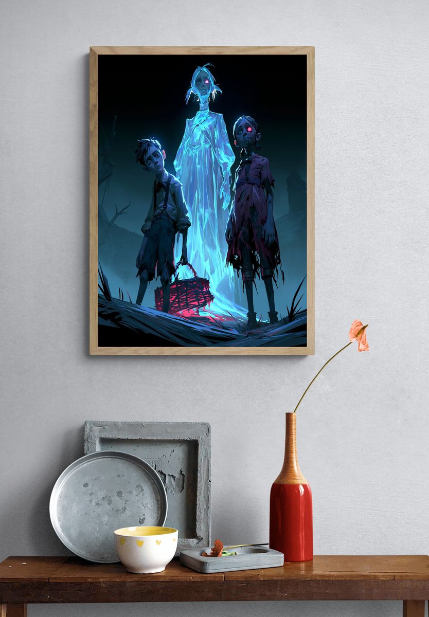 Ghostly Children Horror Poster. — room view 3