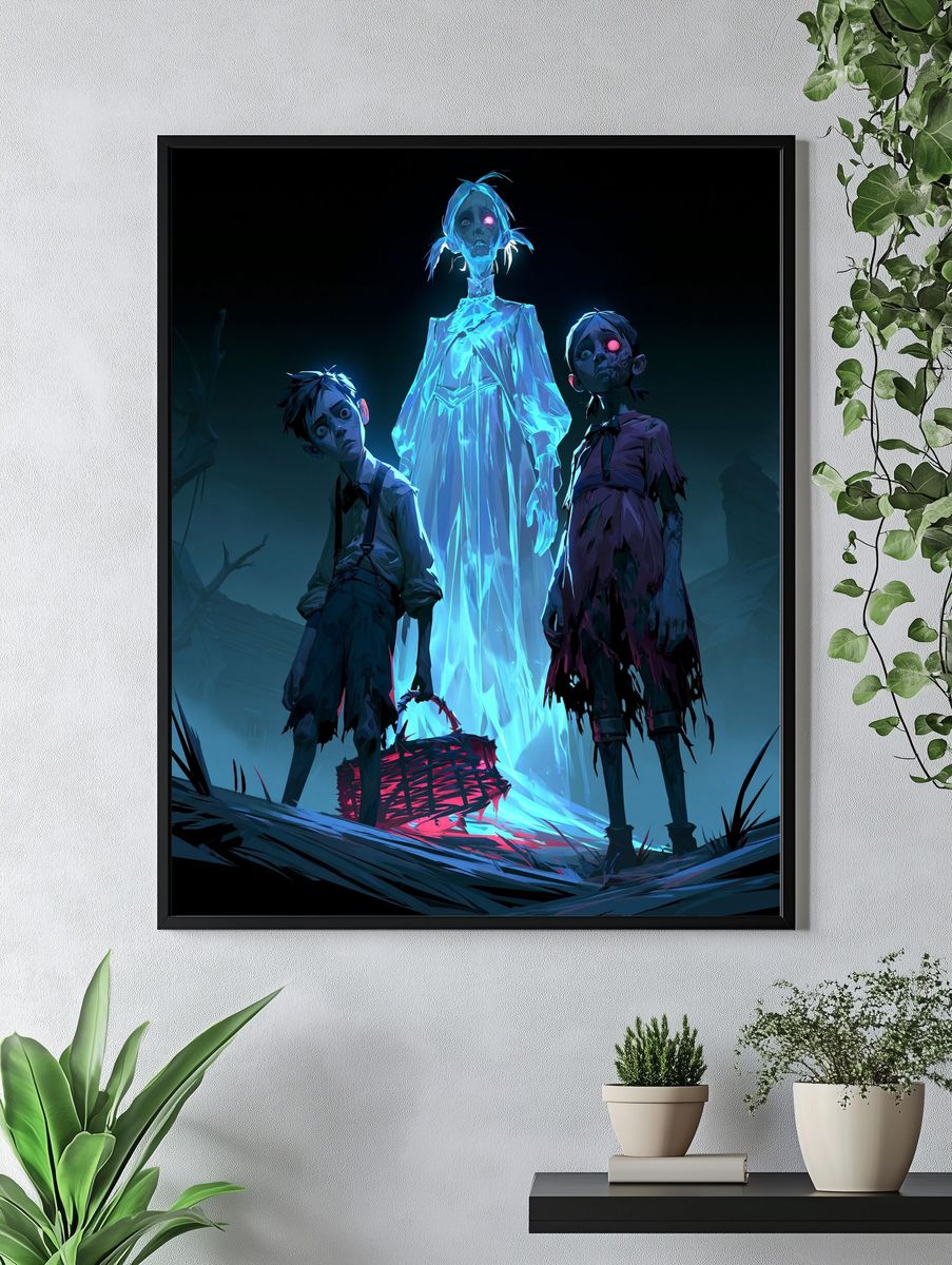 Ghostly Children Horror Poster. — room view 4