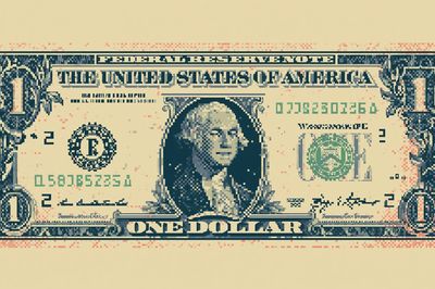 One Dollar Bill Pixel Art Poster. poster