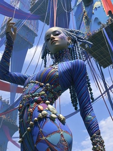 Surreal Ribbon Figure Print. poster detail