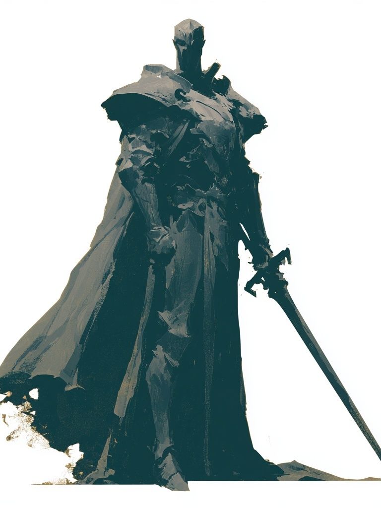 Dark Knight Silhouette Illustration Poster. poster detail