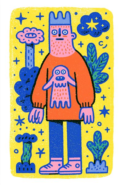 Playful Monster Illustration Poster.
