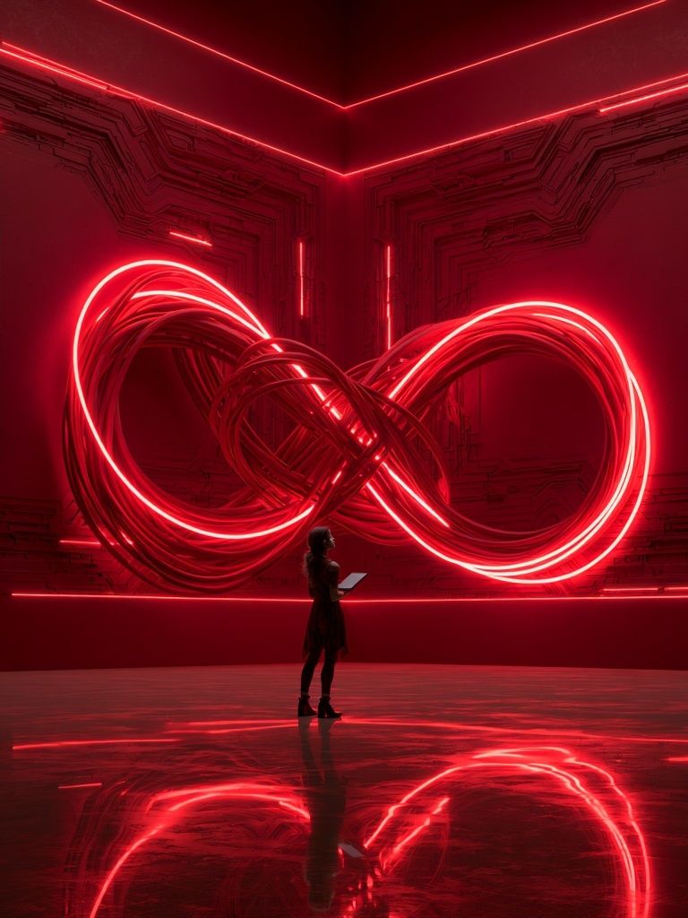 Neon Infinity Loop Poster. poster — illustration art