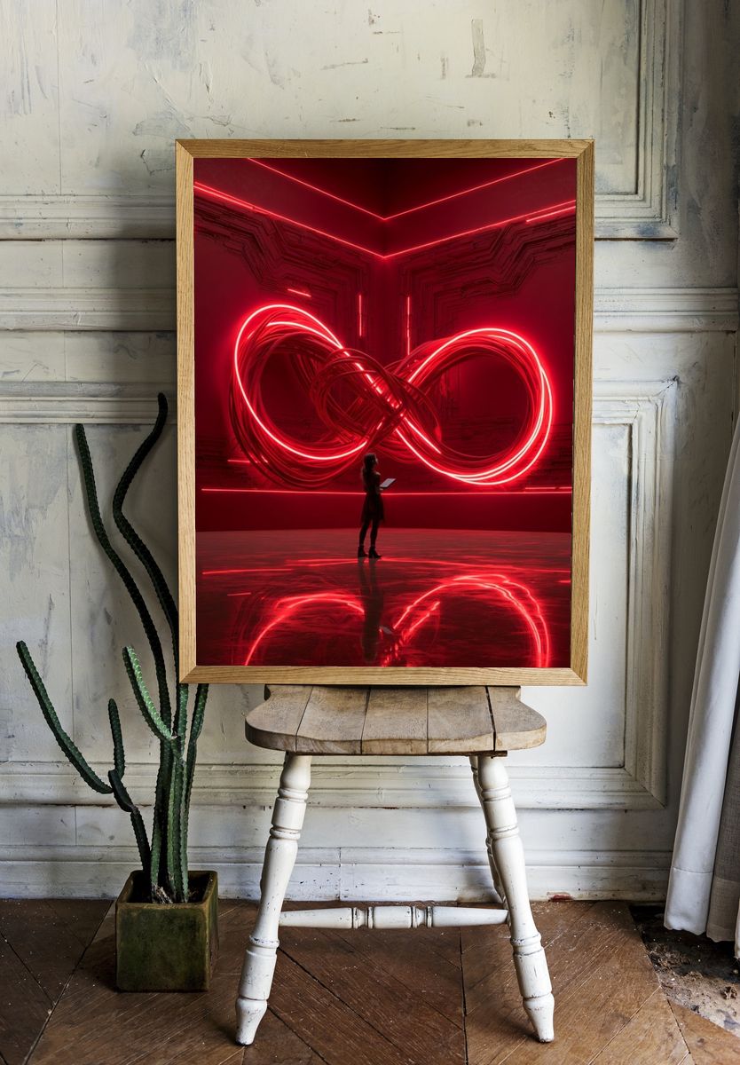 Neon Infinity Loop Poster. — room view 1