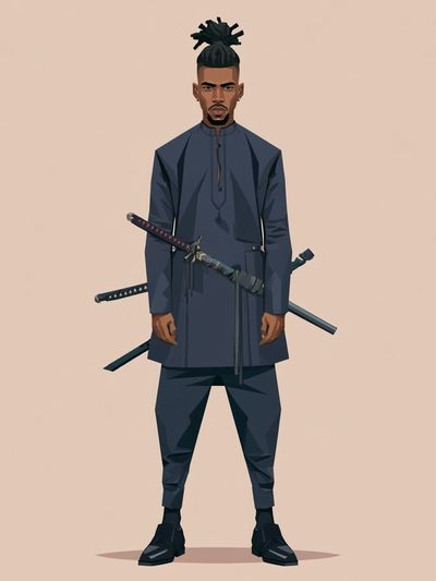 Samurai Warrior Illustration Poster. poster
