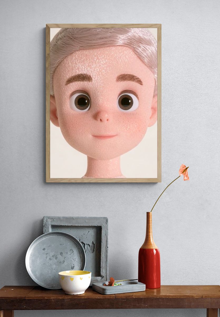 Cute Doll Portrait Poster. — room view 3