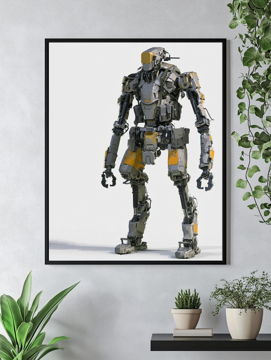 Armored Robot Digital Art Poster. — room view 4