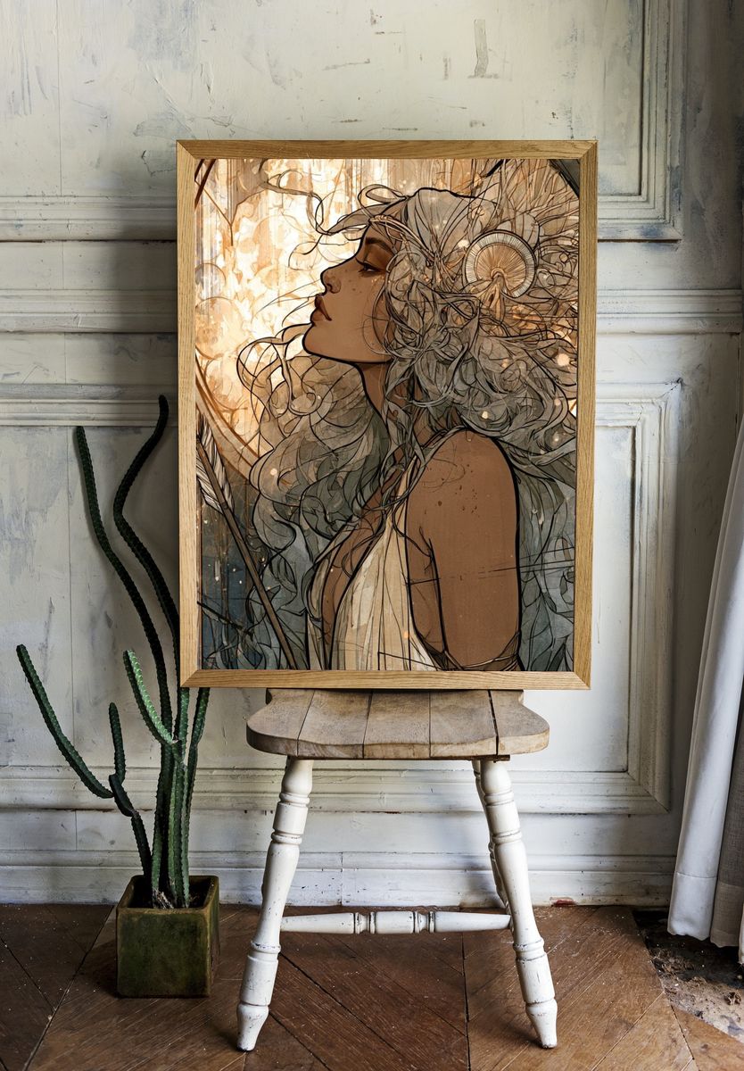 Mystic Woman Illustration Poster. — room view 1