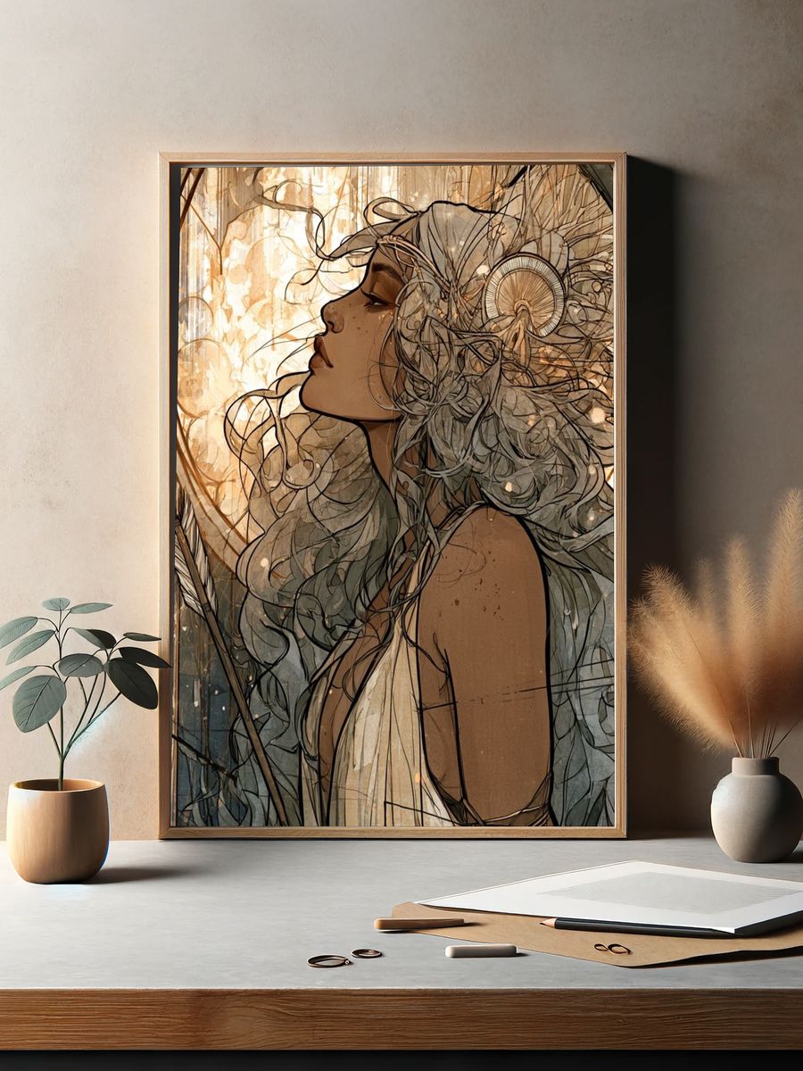 Mystic Woman Illustration Poster. — room view 2