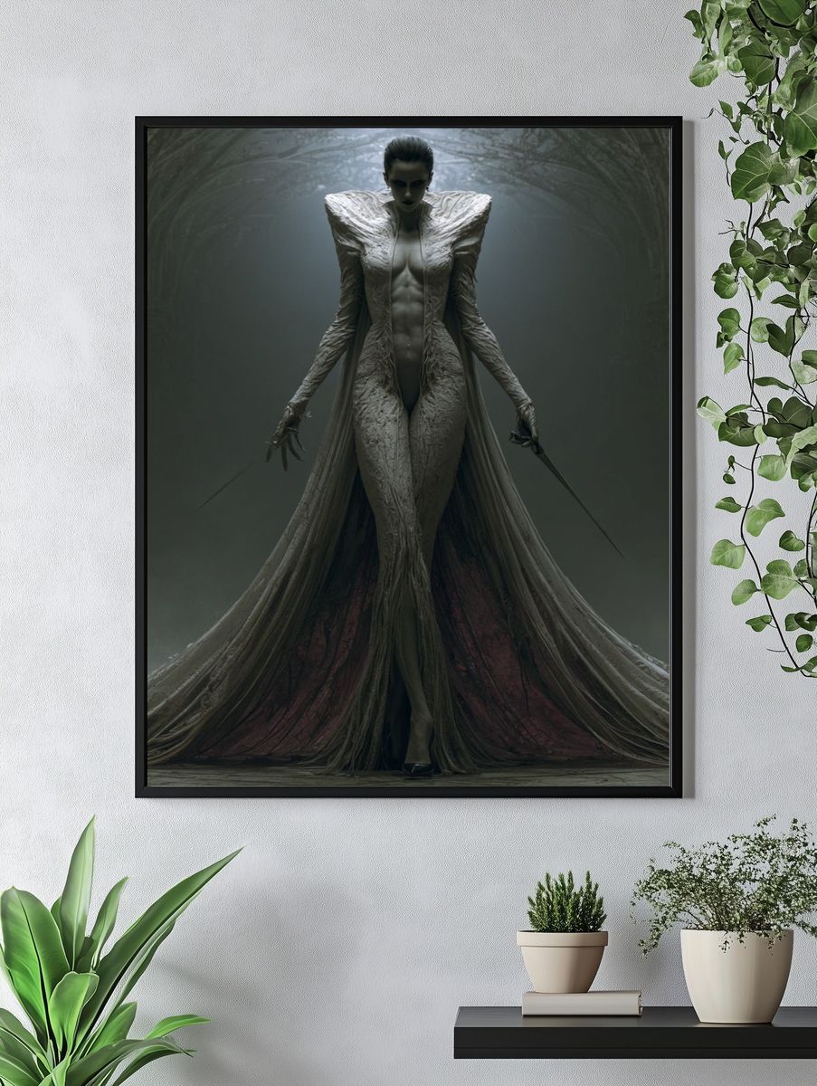 Dark Gothic Queen Illustration Poster. — room view 4