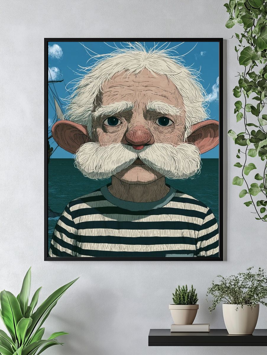 Seafarer Portrait Illustration Poster. — room view 4