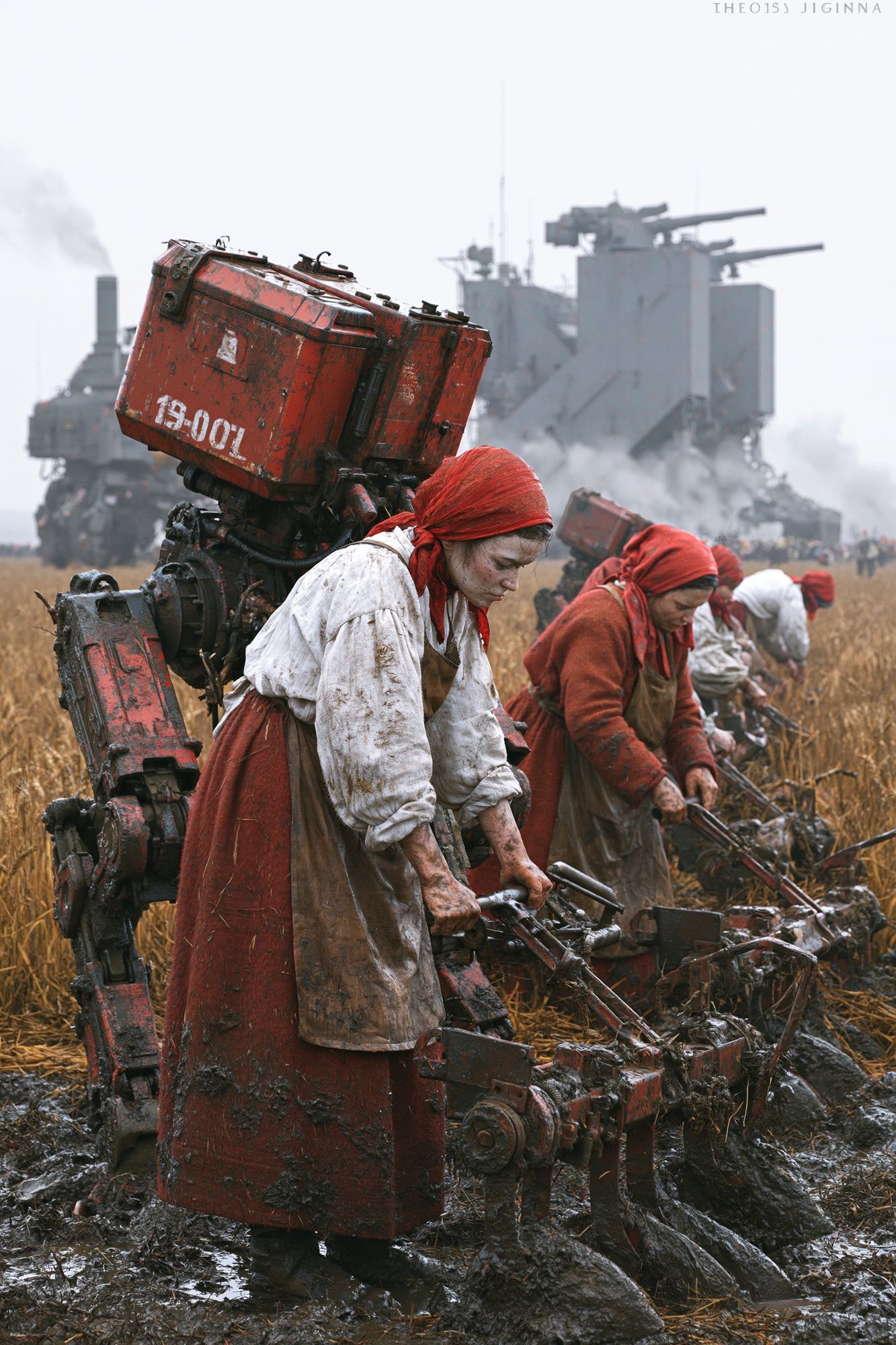 Mecha Harvest Field Poster. poster detail
