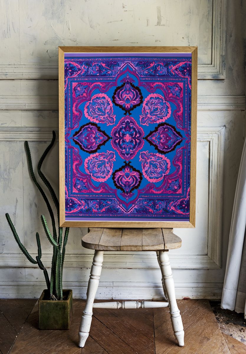 Ornate Floral Mandala Print. — room view 1