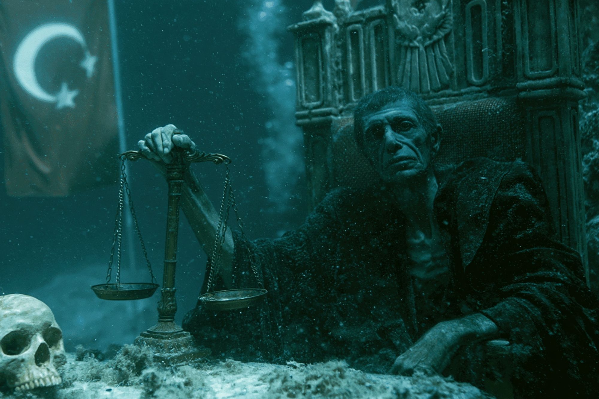 Underwater Judge — Fantasy Print. poster — illustration art