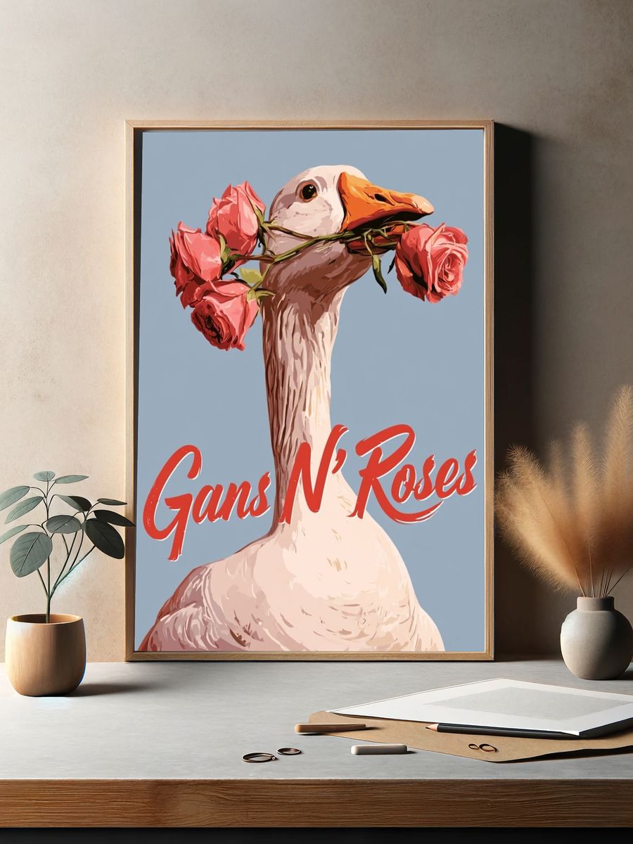 Gans N' Roses Typography Poster. — room view 2