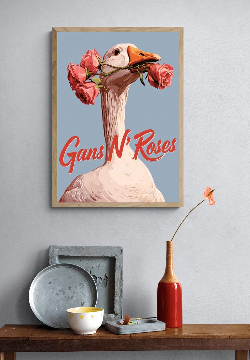 Gans N' Roses Typography Poster. — room view 3