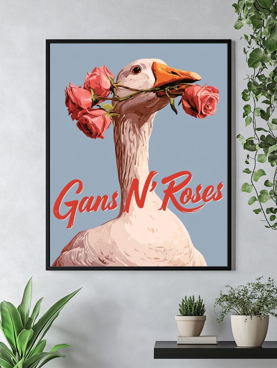 Gans N' Roses Typography Poster. — room view 4