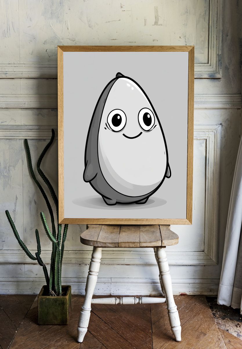 Cute Penguin Cartoon Poster. room preview